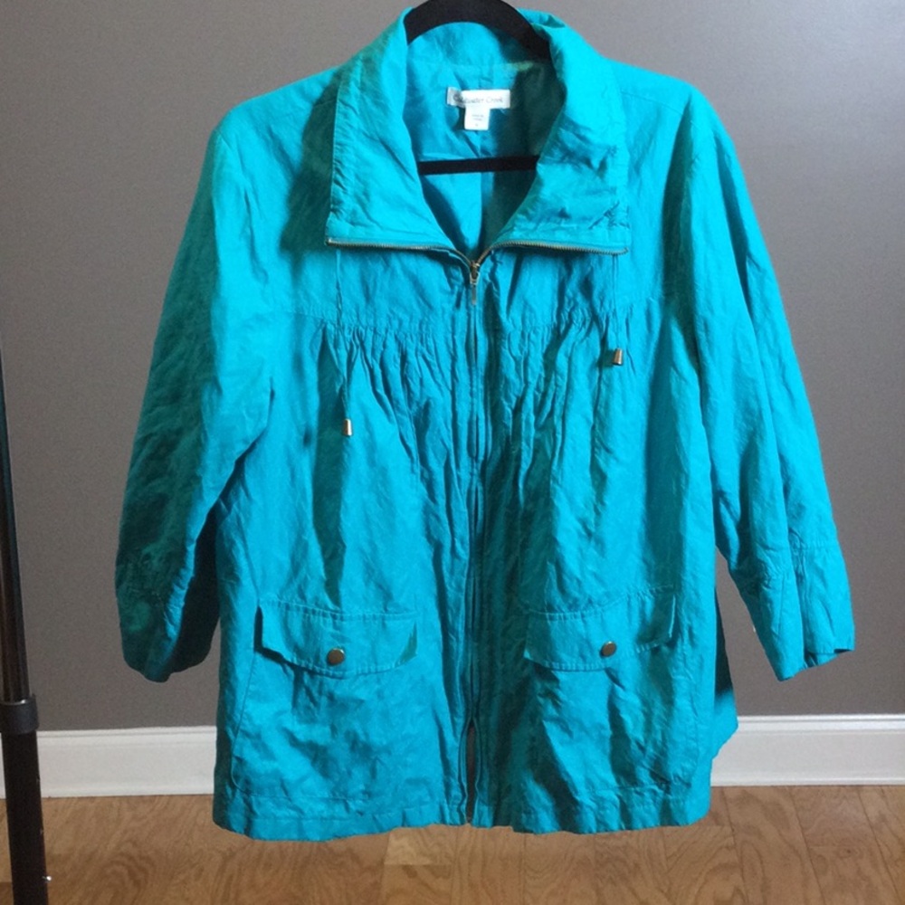 18 Coldwater Creek Daytime Zip-Front Turquoise Jacket